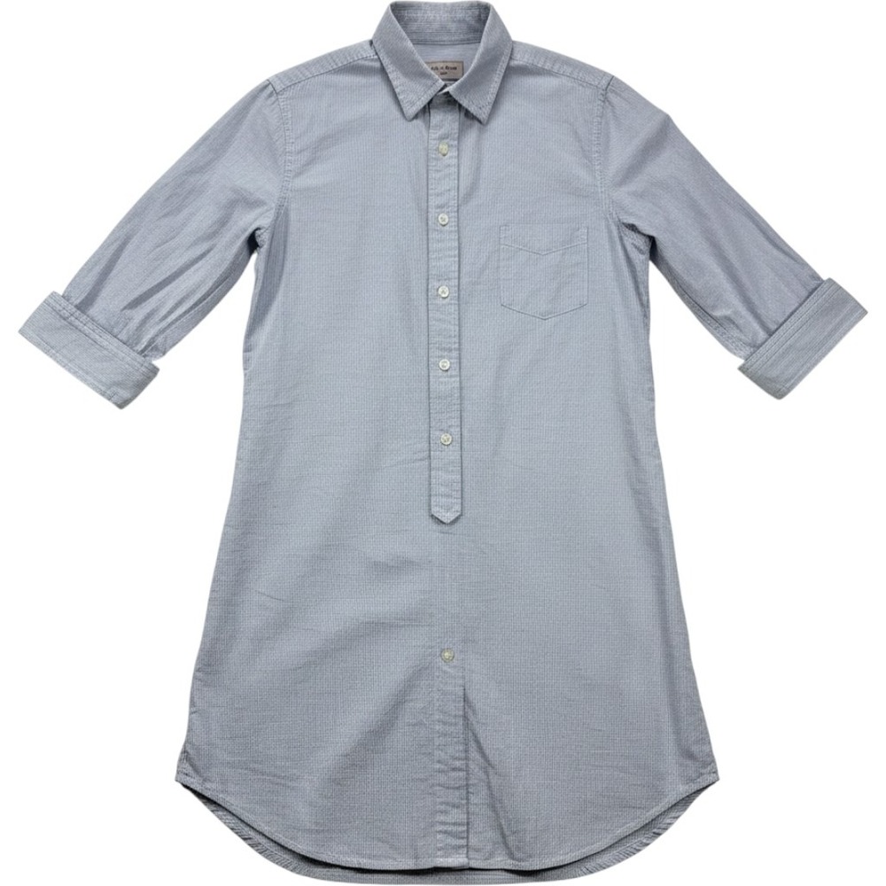 AG Adriano Goldschmied Blue White Micro Check Shirt Dress Button Down‎ Small